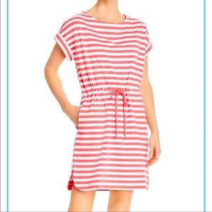 Tommy bahaha sz small dress pink white stripe drawstring pull on